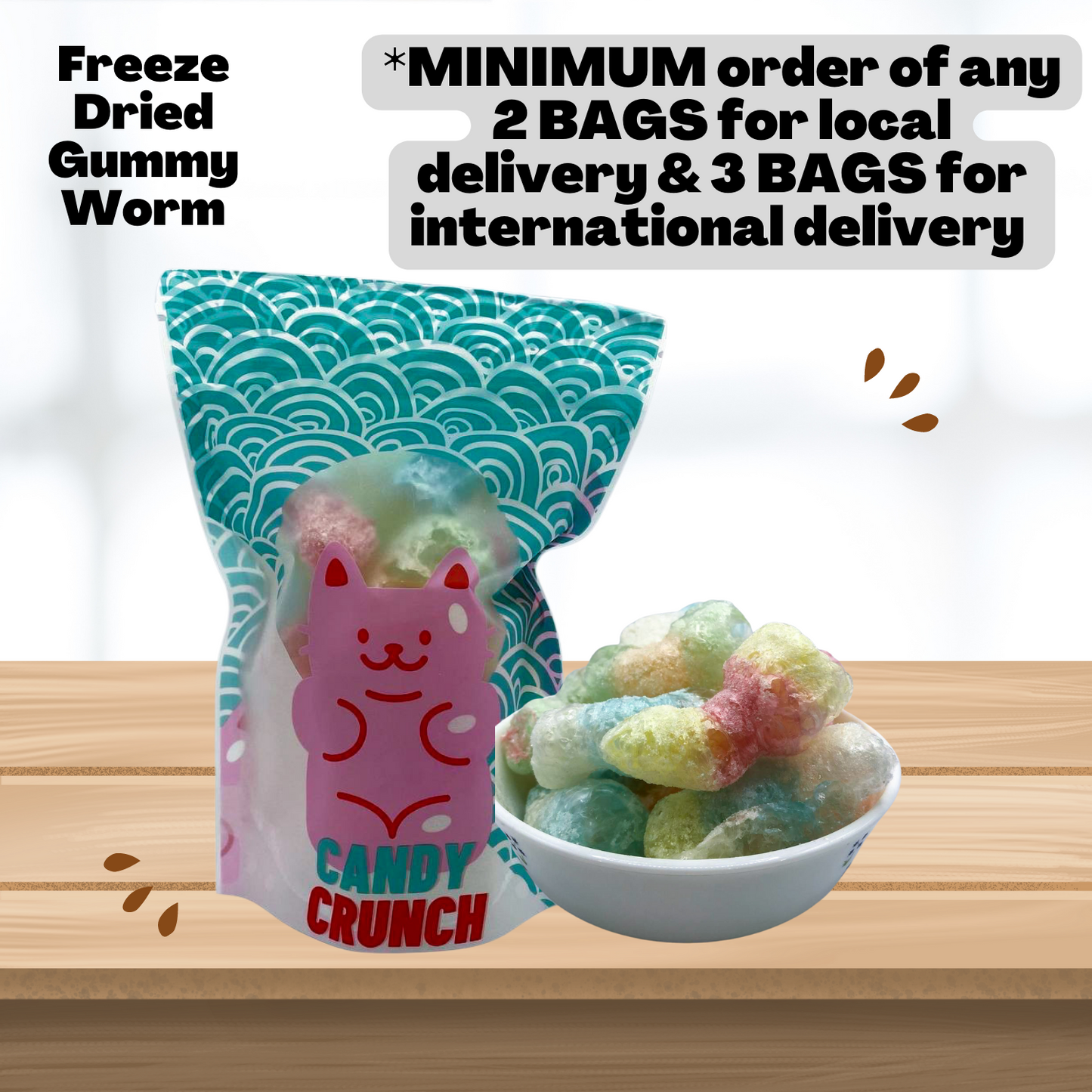 Freeze Dried Gummy Worms Halal