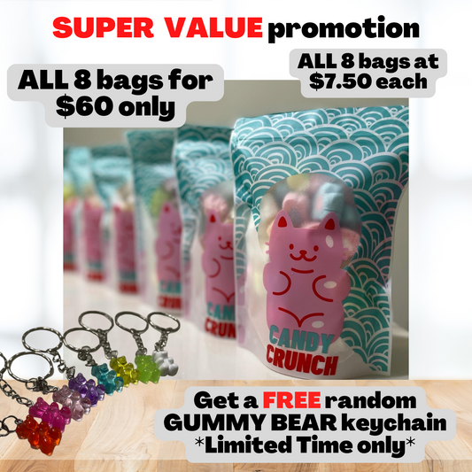 VALUE ALL 8 BAGs OF FREEZE DRIED CANDY PROMOTION